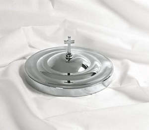 Trays And Plates: Communion Cup Tray Cover - Silvertone