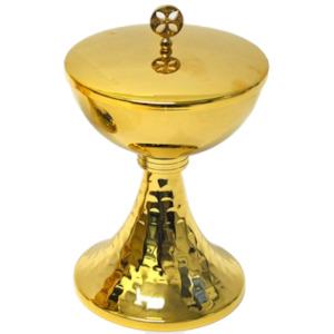 Ciboriums: Ciborium 24K G/Pl Hammered - Standard