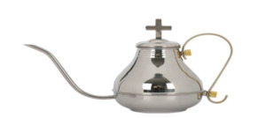 Fillers: Communion Glass Filler Stainless Steel 1.5 litre - Brass trim
