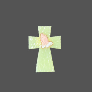 Crosses And Crucifixes: Glow in the Dark Cross with Praying Hands - Standing