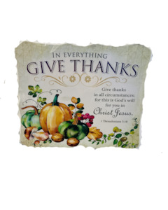 Plaque Wood - In Everything Give Thanks ... 22X19Cm