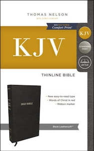Kjv: KJV  Bible Thinline Black Lth/soft
