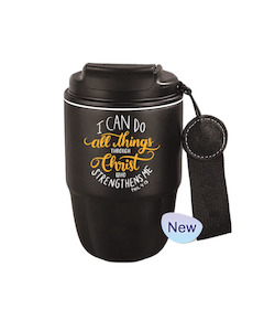 Mugs: Tumbler Mug Black 320ml - I Can do all Things