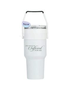 Mugs: Tumbler Bottle White 880ml - His Grace is Sufficient