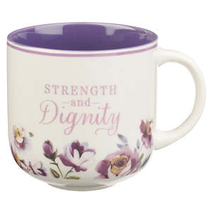 Mugs: Mug Ceramic Strength and Dignity - Prov 31.25 - Purple