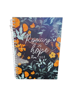 Journal Spiral Orange Flowers - Rejoicing in Hope