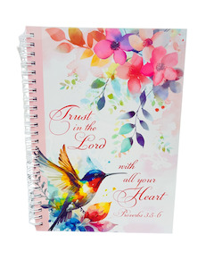 Journals: Journal Spiral Flowers/Bird - Trust in the Lord