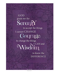 Journals: Journal Luxleather - Serenity Prayer Purple