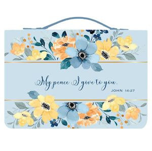 Bible Cases Accessories: Bible Cover Blue - My Peace I Give to You (XL)