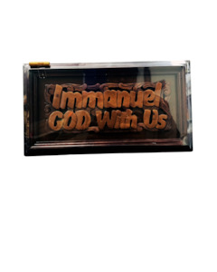Mahogany Plaque - Immanuel God with Us (26 x 17cm)
