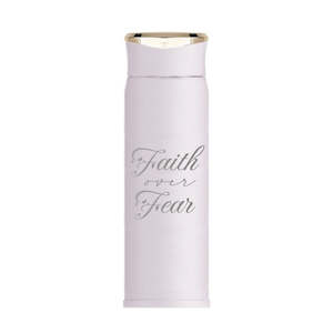 Bottles: Bottle Flask S/Steel Pink - Faith Over Fear