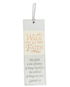 Bookmark Luxleather Grey - Walk by Faith
