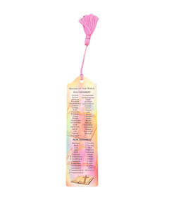 Bookmarks: Books of Bible - Pink - Bookmarks with Tassel
