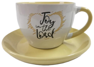 Cup and Saucer - Joy in the Lord (Yellow)