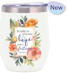 Mothers Day: Tumbler Mug St/Steel 360ml - Hope and a Future - Creamy White