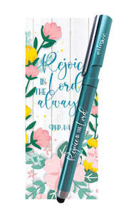 Stationery: Pen Gel Teal - Rejoice in the Lord Always