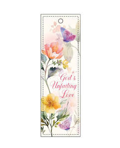 Stationery: Bookmark Lux/Lth White Floral - God's Unfailing Love