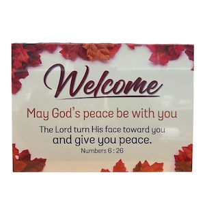 A4 Plaques: Plaque Wood - Welcome (A4)