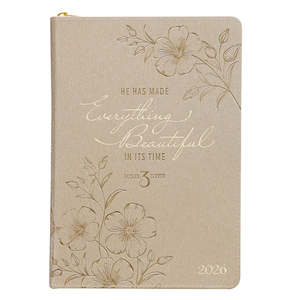 2026- Everything Beautiful Gold Faux Leather Executive Planner Ecclesiastes 3:11