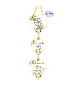 New Release: Wood Wall Hanging - 3x Hearts - Walk by Faith
