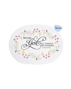 New Release: Dining Table Mat - Cloth 40x30cm - With God all Things are Possble