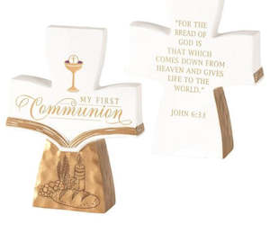 Cross Tbtop - My First Communion - 5 In Resin