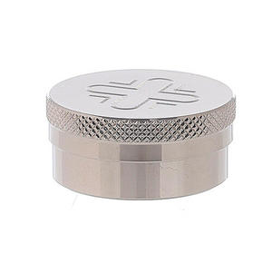 Oil And Stocks: Single oil stock for anointing oils in silver-plated brass with cross 2x2 cm