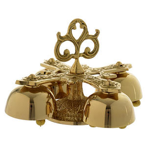 Bells: Liturgical bell with 4 sounds in gold-plated brass