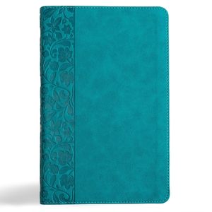 CSB Thinline Bible, Teal LeatherTouch, Red Letter, Presentation Page, Sewn Bindi