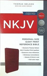 Kjv: NKJV, Personal Size Bible, Giant Print, Leathersoft, Burgundy, Red Letter, Comfo