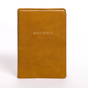 KJV Personal Size Giant Print Bible, Camel SuedeSoft LeatherTouch, Red Letter, P