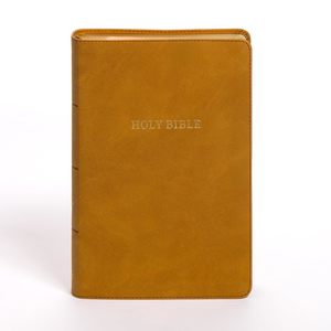 KJV Personal Size Giant Print Bible, Camel Suedesoft LeatherTouch, Indexed, Red
