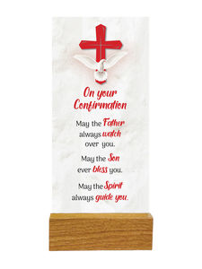 Precious Glass Plaque w/Stand - Confirmation