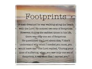 Glass Plaques: Footprints - glass block