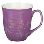 Mug She Is Clothed Purple Ceramic