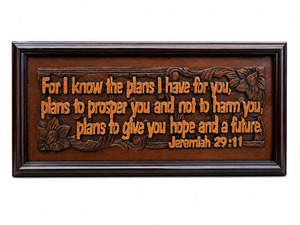 Plaque Wood Mahogany(Jeremiah 29.11) Lge