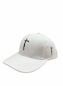Caps Beanies: Cap White - Faith Cross