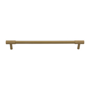 Cabinet Handle Solid Brass Brushed Finished 224mm D Handle with Knurled Grip - Henley