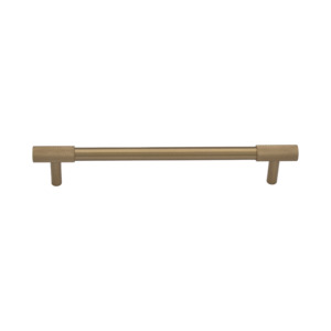 Cabinet Handle Solid Brass Brushed Finished 160mm D Handle with Knurled Grip - Henley