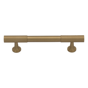 Thorndon 96mm Solid Brass Grooved Pull Handle - Brushed Brass Finish