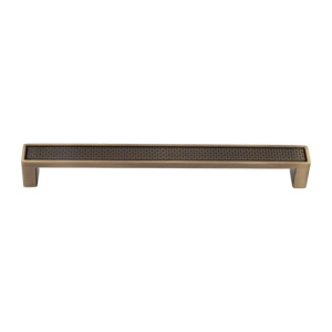 Handles: Langford 192mm Solid Brass Pull Handle with Decorative Inlay Antique Brass Finish