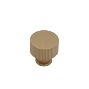 Knobs: Thorndon 35mm Solid Brass Grooved Knob - Brushed Brass Finish