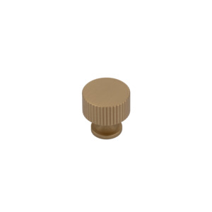 Knobs: Thorndon 28mm Solid Brass Grooved Knob - Brushed Brass Finish
