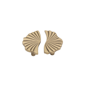 Celeste 69mm Half Moon Wave Knob - Aged Solid Brass