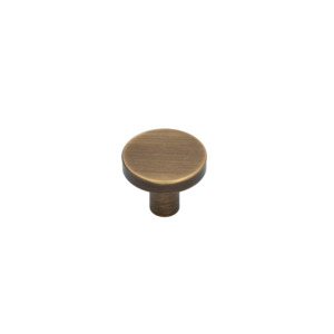 Knobs: Eaton 19mm Solid Brass Knob - Aged Brushed Brass Finish