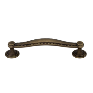 Winslow: Winslow 128mm Solid Brass Pull Handle with Studded Detail - Antique Brass Finish