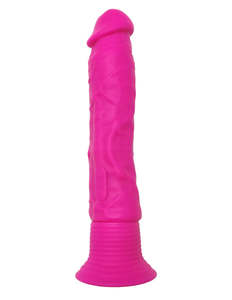 Female Sex Toys: Neon Vibrating Silicone Wall Banger - Pink