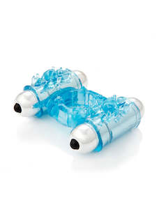 NU Sensuelle S-Wet Double Action Bullet Ring Blue