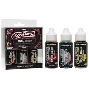 GoodHead Tingle Drops French Vanilla, Cotton Candy, Cherry 3 x 29ml
