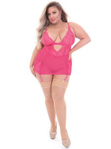 Chemise Sets STM-11209XP-Pink-O/S Queen